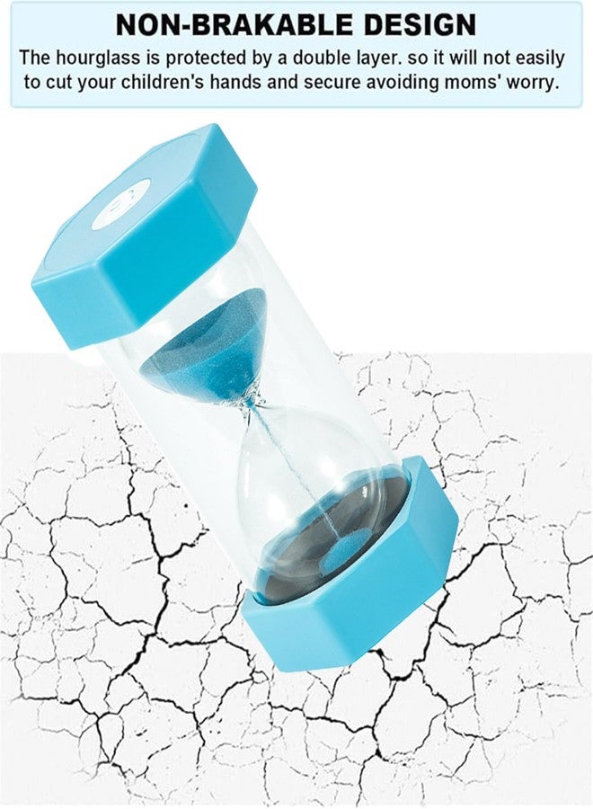 CartHome ساعة رملية، ساعة رملية سداسية الشكل، لون أزرق فاتح، 130 × 60 مم، ساعة رملية للأطفال، ساعة رملية مؤقتة للاستخدام المنزلي والمكتبي - Image 3